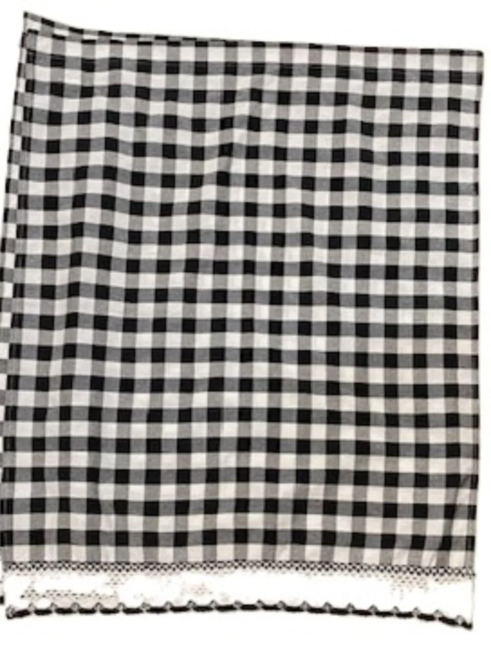 Black & White Buffalo Check Tier Curtains- 1 pair